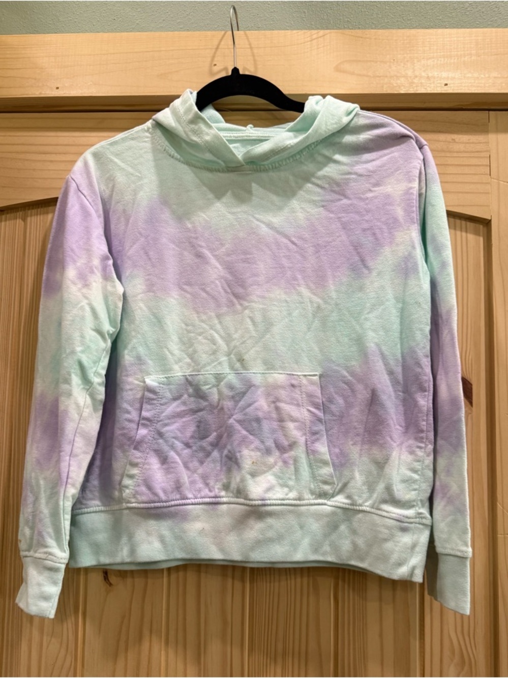 Arizona Jean Co Girls XL (18 1/2) Mint Green & Purple Tie-Dye Hoodie‎